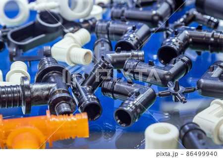 goods and plastic parts on the store counter 86499940