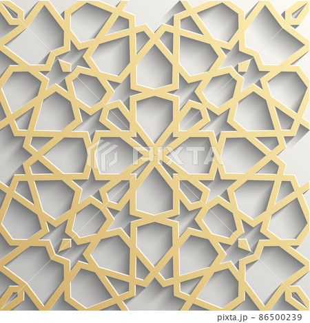 Background with 3d seamless pattern in Islamic style 86500239