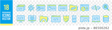Programming line icons set vector illustration 86500262
