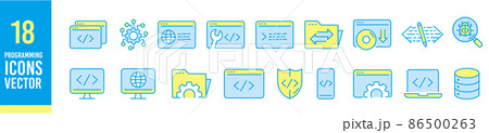 Programming line icons set vector illustration Programming line icons set vector illustration 86500263