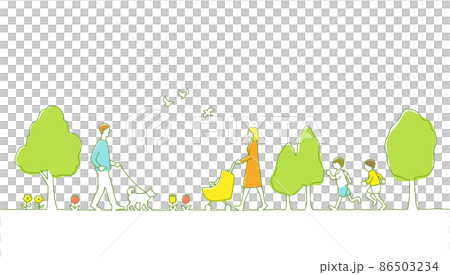 Park and people landscape background material Park and people landscape background material 86503234