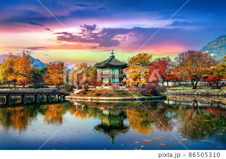 Gyeongbokgung Palace in autumn,South Korea. Gyeongbokgung Palace in autumn,South Korea. 86505310