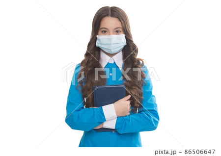 girl nurse hold notebook for prescription. teen doctor 86506647