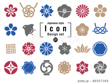 和風アイコンセット　カラー 86507169