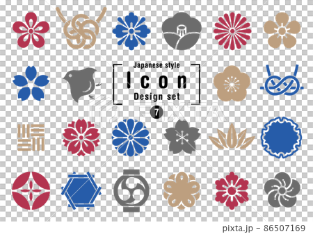 和風アイコンセット　カラー 86507169