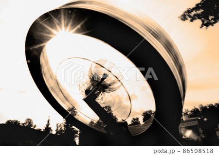 Petrozavodsk, Russia 26 August 2015 - Ride Surprise in motion in amusement park 86508518
