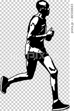 runner sketch and silhouette - vector runner sketch and silhouette - vector 86508683