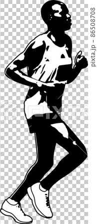 runner sketch and silhouette - vector 86508708