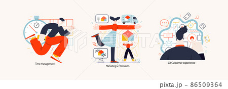 Technology Memphis illustration. Creative landing web page illustration Technology Memphis illustration. Creative landing web page illustration 86509364