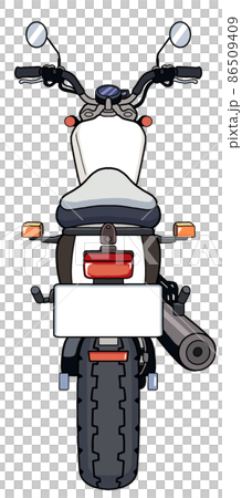 後ろから見たバイクのイラスト【二輪・オートバイ・背面】 86509409
