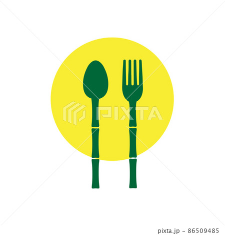 stick bamboo spoon and fork logo design, vector graphic symbol icon illustration creative idea stick bamboo spoon and fork logo design, vector graphic symbol icon illustration creative idea 86509485
