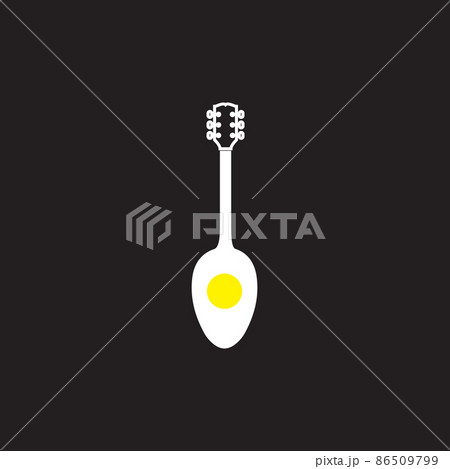 shape guitar with egg logo design, vector graphic symbol icon illustration creative idea shape guitar with egg logo design, vector graphic symbol icon illustration creative idea 86509799