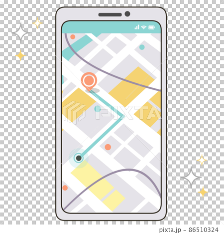 Smartphone map app screen 86510324