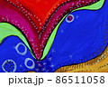 Blue, yellow, red, green and pink shades colored texture background. 86511058