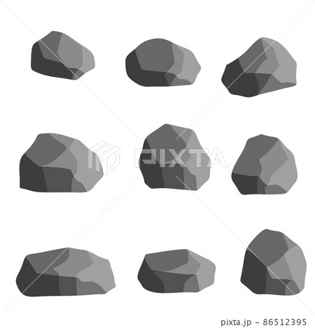 Natural wall stones and smooth and rounded grey rocks Natural wall stones and smooth and rounded grey rocks 86512395
