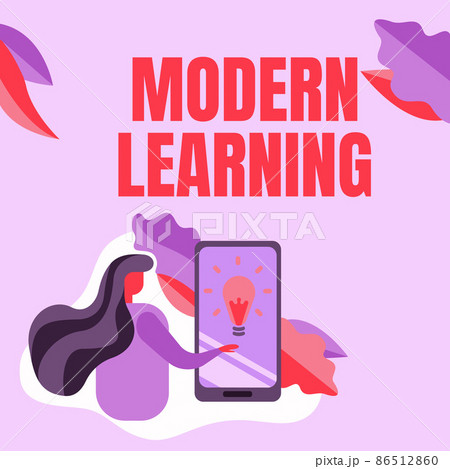 Handwriting text Modern Learning. Word Written on flexible and agile setup Innovative learning environments Lady Pressing Screen Of Mobile Phone Showing The Futuristic Technology. Handwriting text Modern Learning. Word Written on flexible and agile setup Innovative learning environments Lady Pressing Screen Of Mobile Phone Showing The Futuristic Technology. 86512860