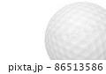 Golf ball isolated on white background, full depth of field, clipping path. Traditional white golf ball for sport. 86513586