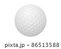 Golf ball isolated on white background, full depth of field, clipping path. Traditional white golf ball for sport. 86513588