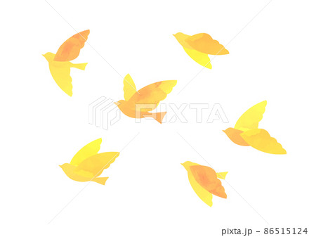 羽ばたく鳥の水彩イラスト 86515124