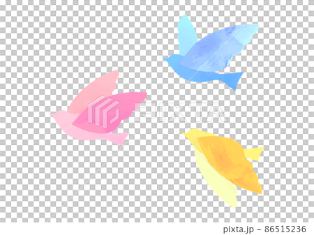 羽ばたく鳥の水彩イラスト 86515236