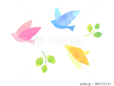 羽ばたく鳥の水彩イラストのイラスト素材 羽ばたく鳥の水彩イラストのイラスト素材