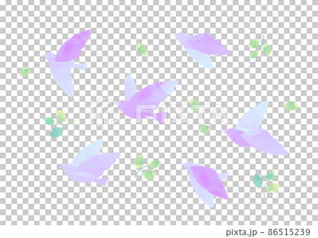 Watercolor illustration of a flapping bird 86515239