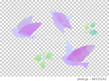 羽ばたく鳥の水彩イラスト 86515242