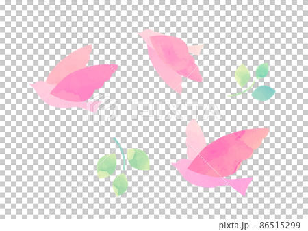 羽ばたく鳥の水彩イラスト 86515299