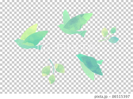 羽ばたく鳥の水彩イラスト 86515397