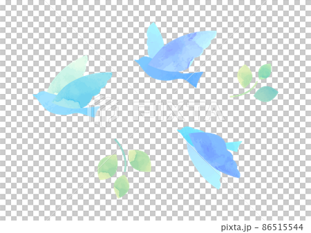 羽ばたく鳥の水彩イラスト 86515544