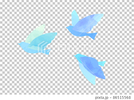 一隻拍打的鳥的水彩插圖 86515568