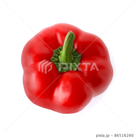 Ripe red bell pepper isolated on white, top view Ripe red bell pepper isolated on white, top view 86516260