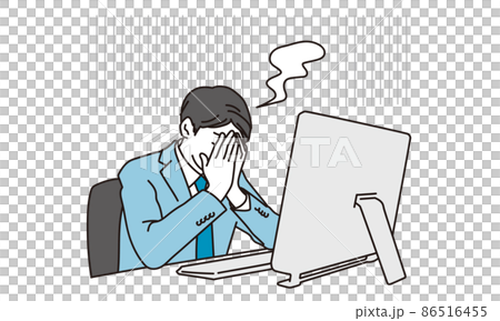 失敗をして悩むアジア人ビジネスマン 失敗をして悩むアジア人ビジネスマン 86516455