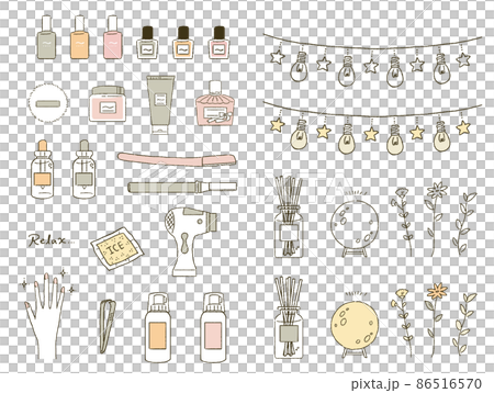 美容室內、化妝品、指甲和脫毛的插圖 美容室內、化妝品、指甲和脫毛的插圖 86516570