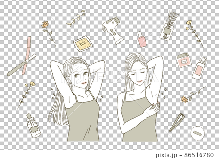 一個脫髮的女人的美麗插圖 86516780
