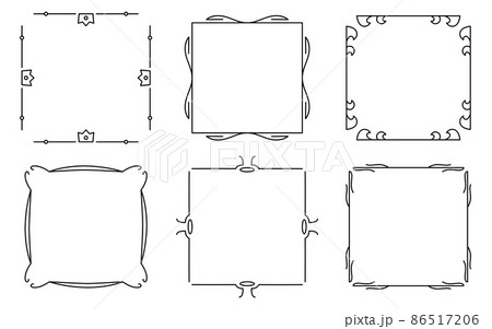 Frames luxury style filigree floral element set 86517206