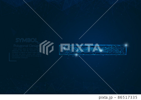 Abstract isolated blue image of a minus sign. Polygonal illustration looks like stars in the blask night sky in spase or flying glass shards. Digital design for website, web, internet. 86517335