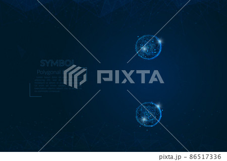 Abstract isolated blue image of a colon sign. Polygonal illustration looks like stars in the blask night sky in spase or flying glass shards. Digital design for website, web, internet. 86517336