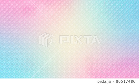 たにゃちゃん グラデーション背景 七宝柄 グラデーション背景デザインのイラスト素材 [86517486
