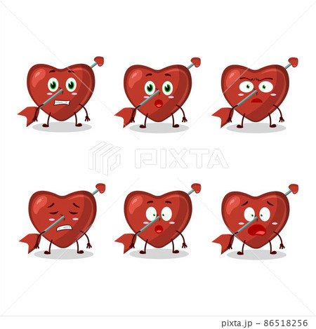 Character cartoon of cupid love arrow with scared expression 86518256