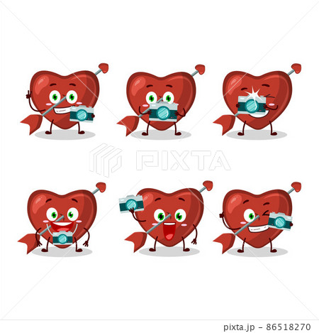 Photographer profession emoticon with cupid love arrow cartoon character Photographer profession emoticon with cupid love arrow cartoon character 86518270