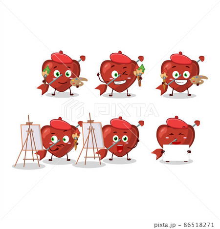 Artistic Artist of cupid love arrow cartoon character painting with a brush 86518271