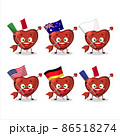 Cupid love arrow cartoon character bring the flags of various countries 86518274