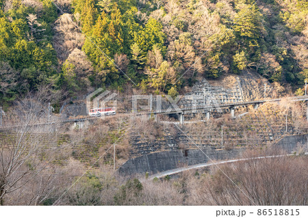 【静岡県】　大井川鉄道　アプト式列車　長島ダム周辺 86518815