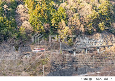 【静岡県】　大井川鉄道　アプト式列車　長島ダム周辺 86518817