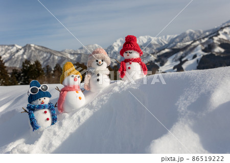 雪原と雪山　雪だるまカルテット 86519222
