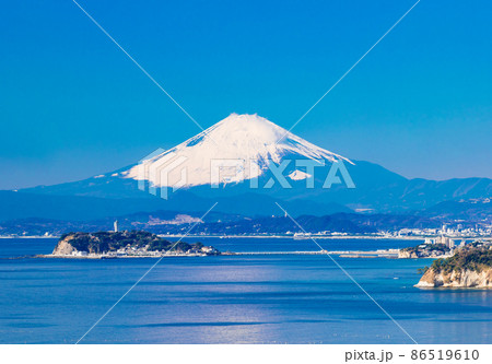 富士山と湘南海岸 冬景 富士山と湘南海岸 冬景 86519610