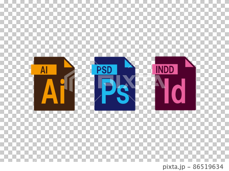 File format icon AI, PSD, INDD 86519634