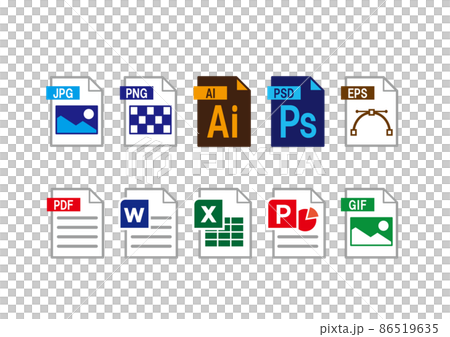 ファイル形式　アイコンセット　カラー 86519635