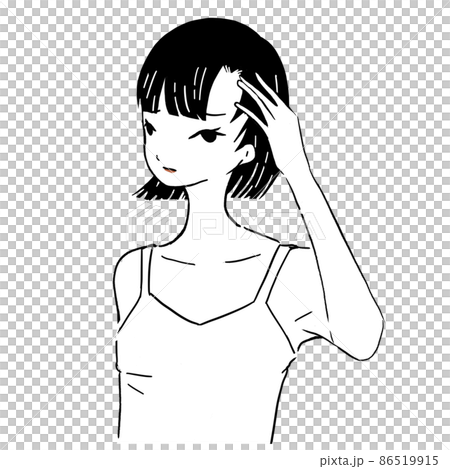 前髪が割れる女の子 イラスト 前髪が割れる女の子 イラスト 86519915